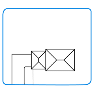A layout around a house and a yard