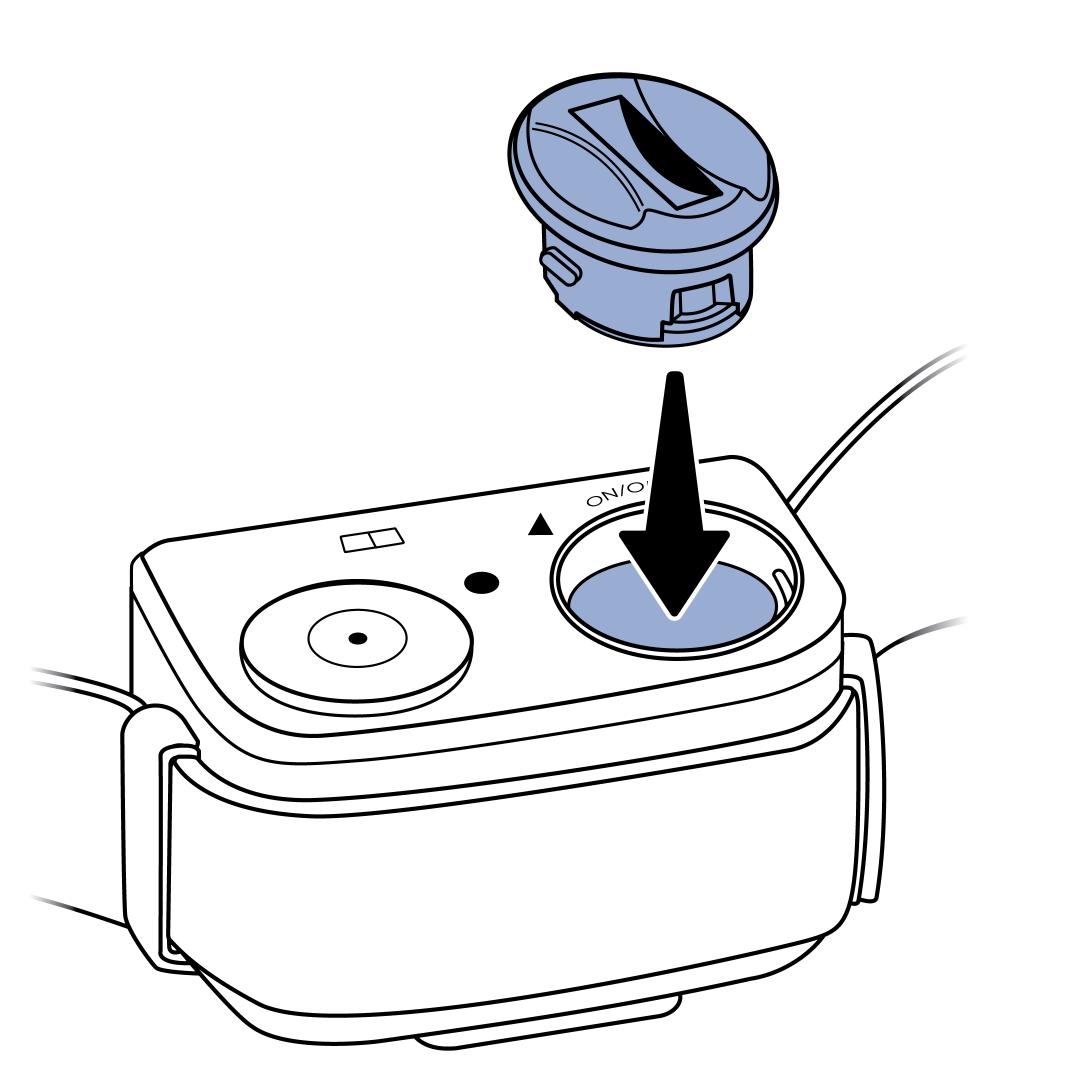 Battery cap insertion