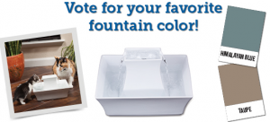 Users voted on two Drinkwell Pagoda Fountain colors: Taupe and Himalayan Blue. 