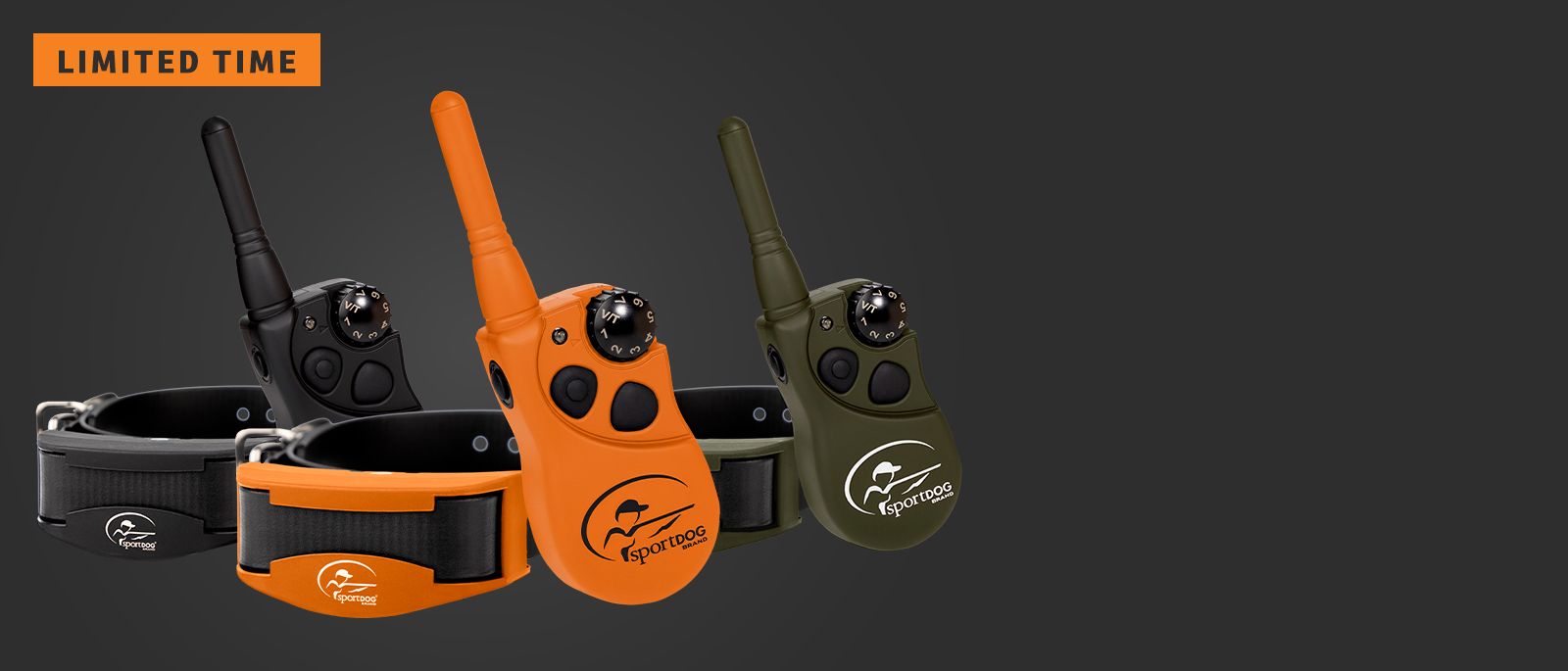 SportDOG YardTrainer 300 e-collars in black, orange, and green