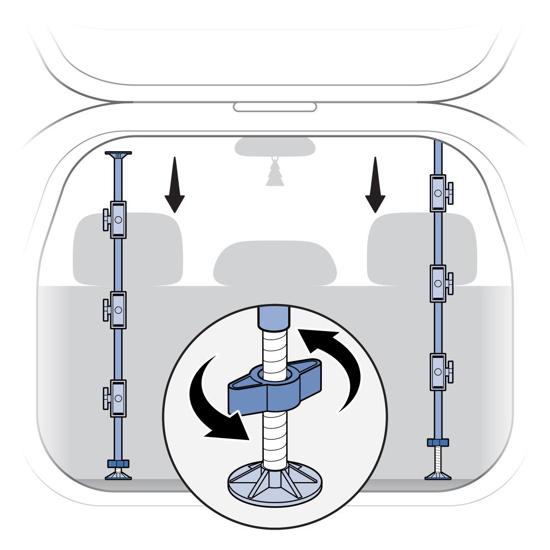 Loosen Large Wingnut To Remove Support Rods