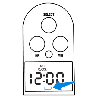 Check the battery status on the screen