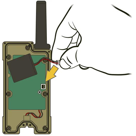 Cabela's Gun Dog GS-8100_Push Remote Battery Wire Plug Into Connector