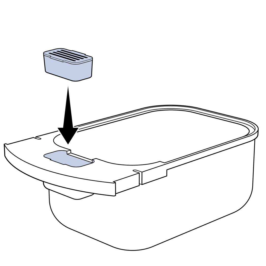 Place Deodorant Cartridge Into Waste Bin