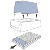 Remove cover & litter box frame