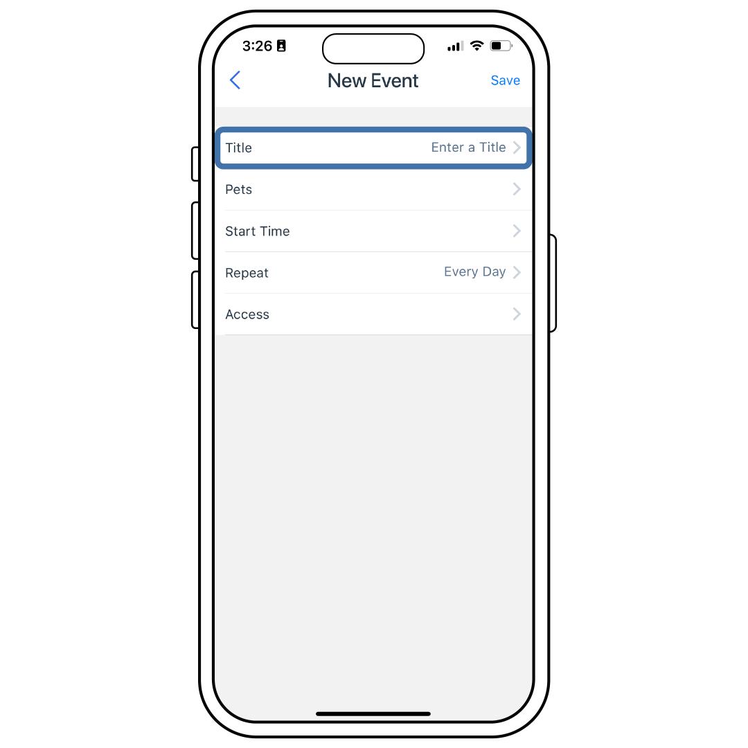 New Event Select Title