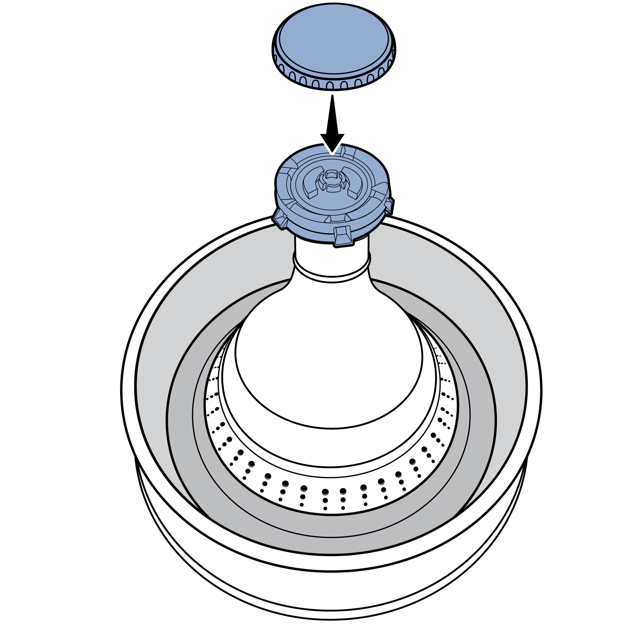 Place Flow Control Cap on Top of Spout Ring