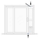 Mark Top Center And Bottom Between Pet Door And Sliding Door