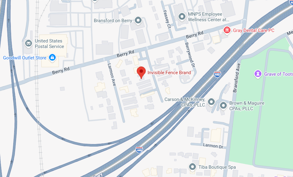 Map Pin Drop of the Invisible Fence of Middle Tennessee Location