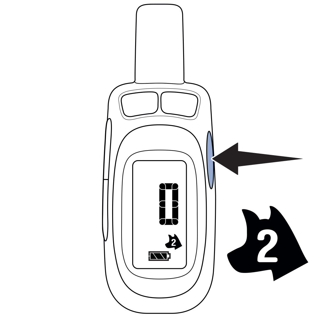 Press Right Side Button To Switch To Dog Two