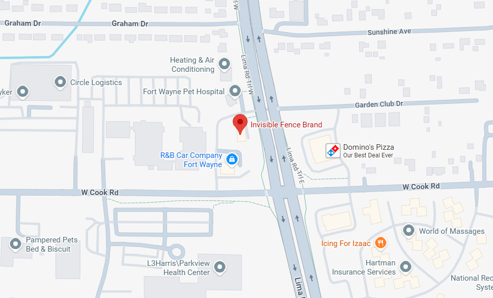Map Pin Drop of the Invisible Fence of Fort Wayne Location