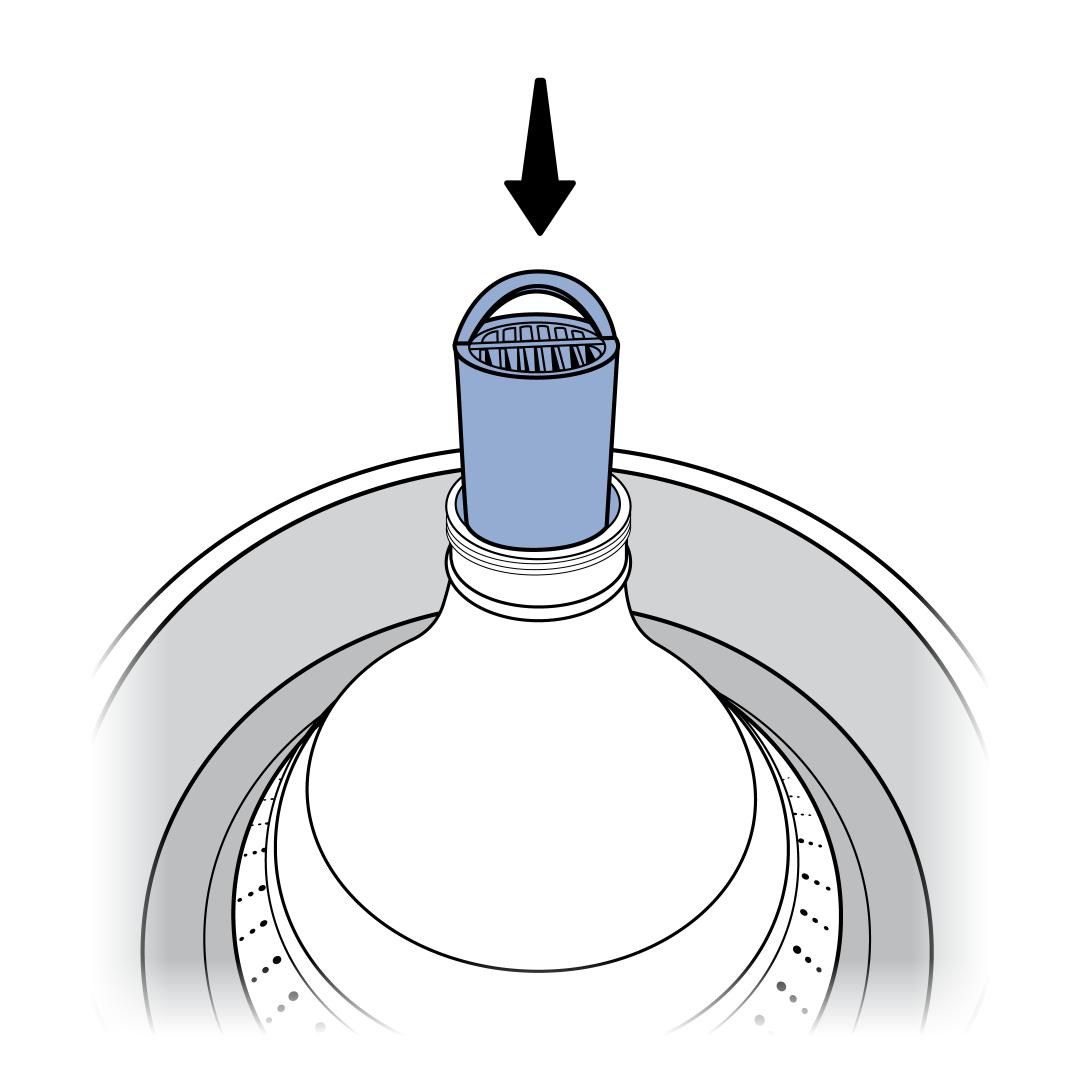 Insert Charcoal Filter into Center of Filter Housing