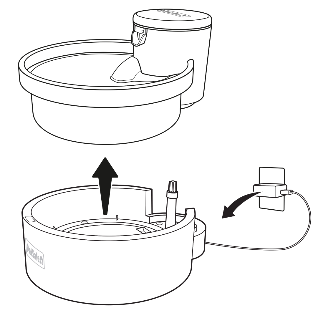 Unplug and Remove Tower to Access Button
