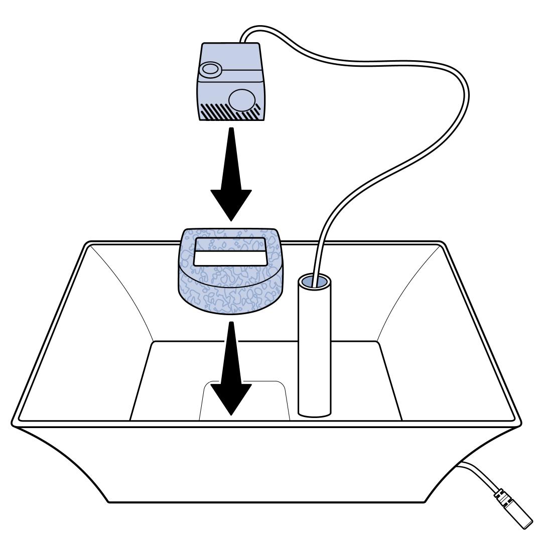 Place Foam Filter Around Pump