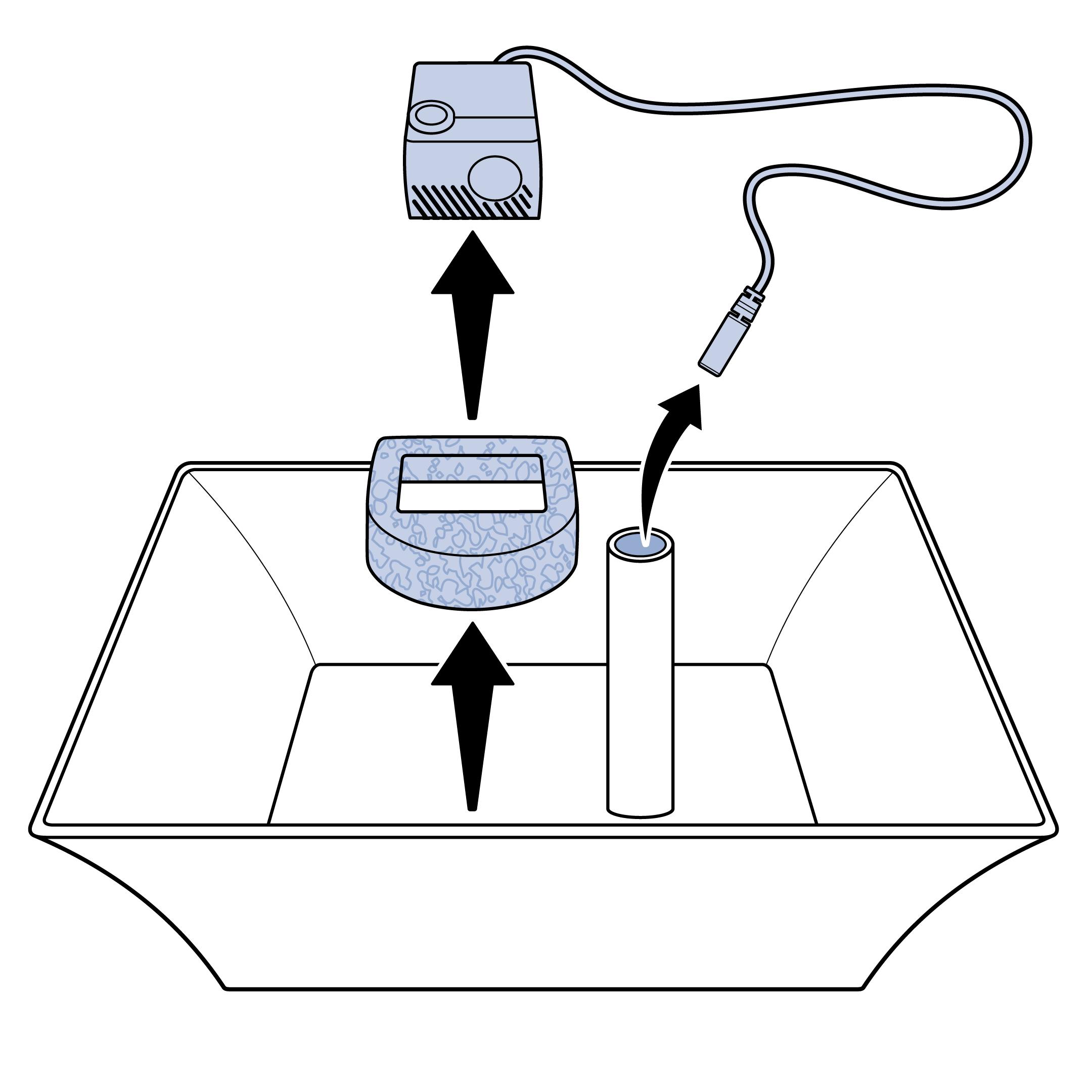 Remove Pump, Cord, and Foam Filter
