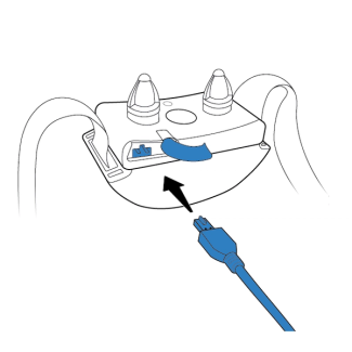 Connect the charging cable to the charging jack