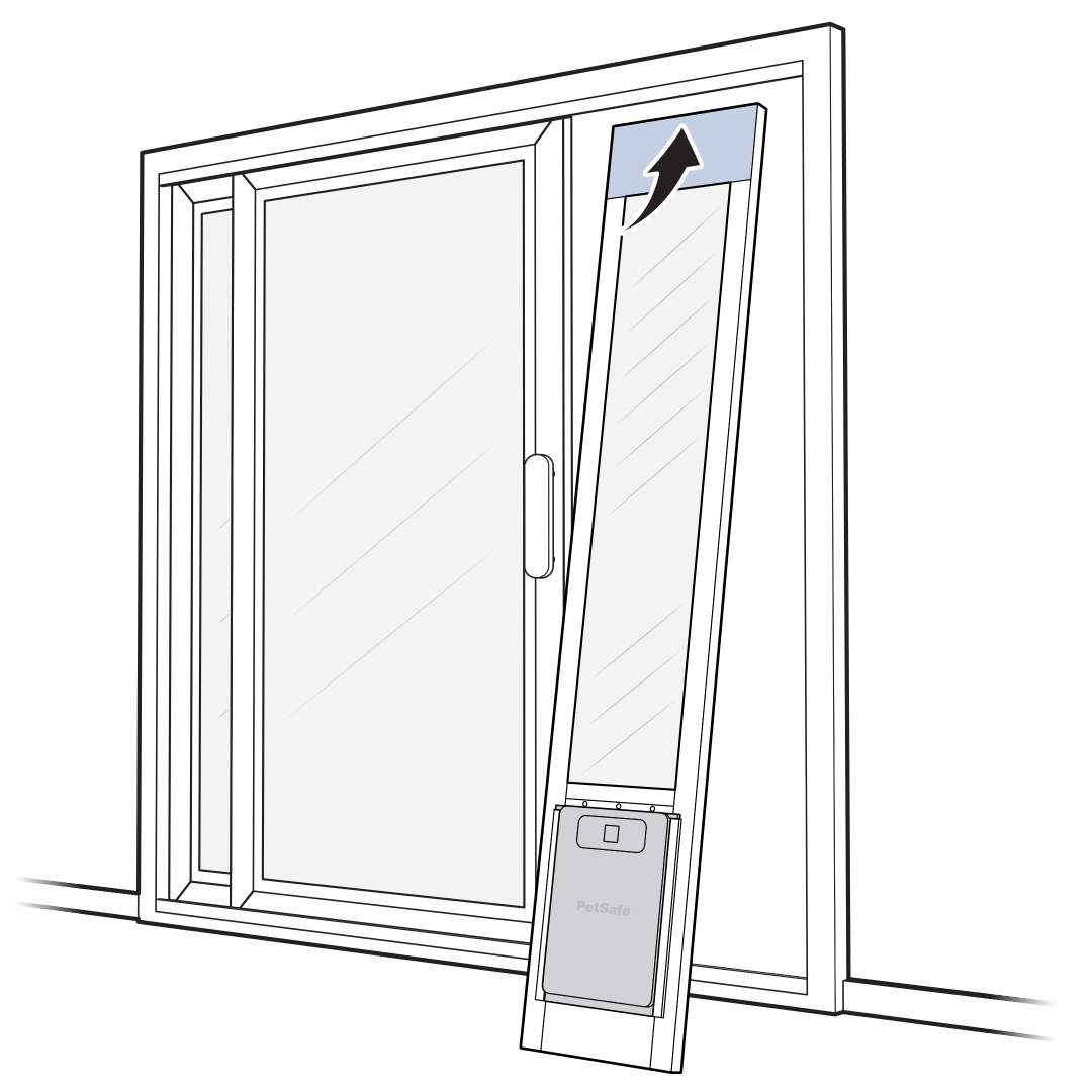 Insert Assembled Pet Door Into Upper Door Track