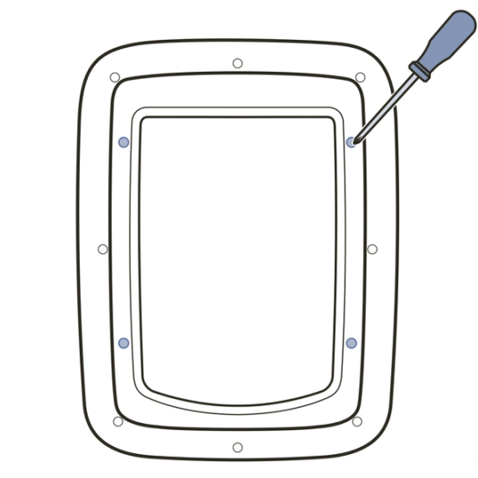 Secure exterior frame to adaptor