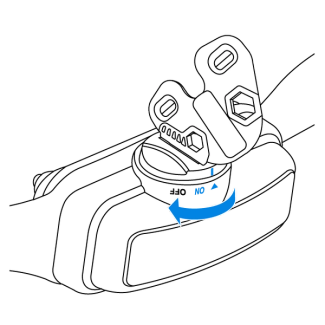 Use the test light tool to turn the battery to the lock position