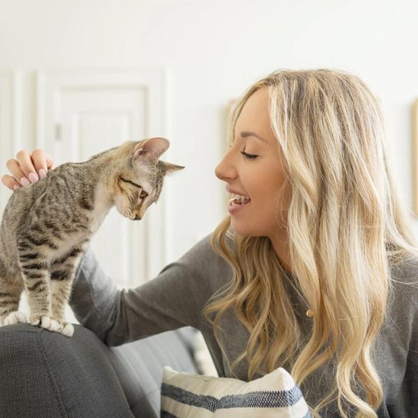 Woman with kitten