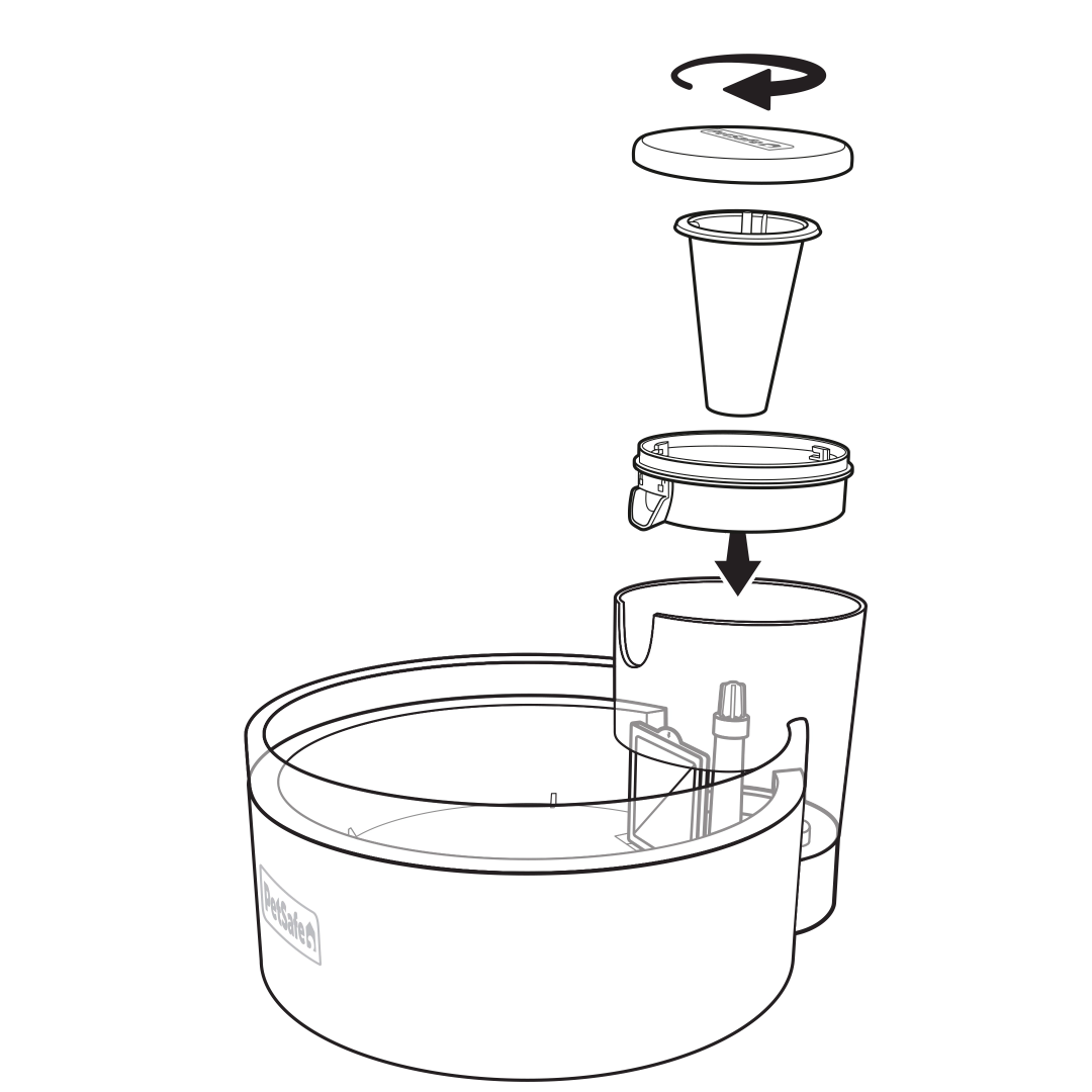 Assemble Cone, Spout and Lid