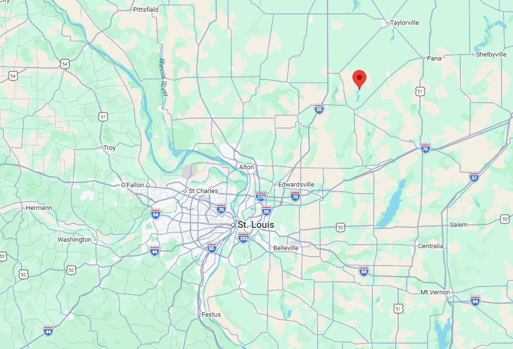 Map Pin Drop of the Invisible Fence of St Louis Location