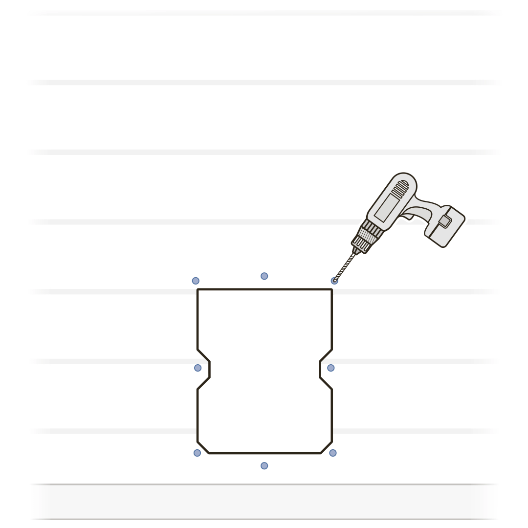 Drill holes for exterior assembly