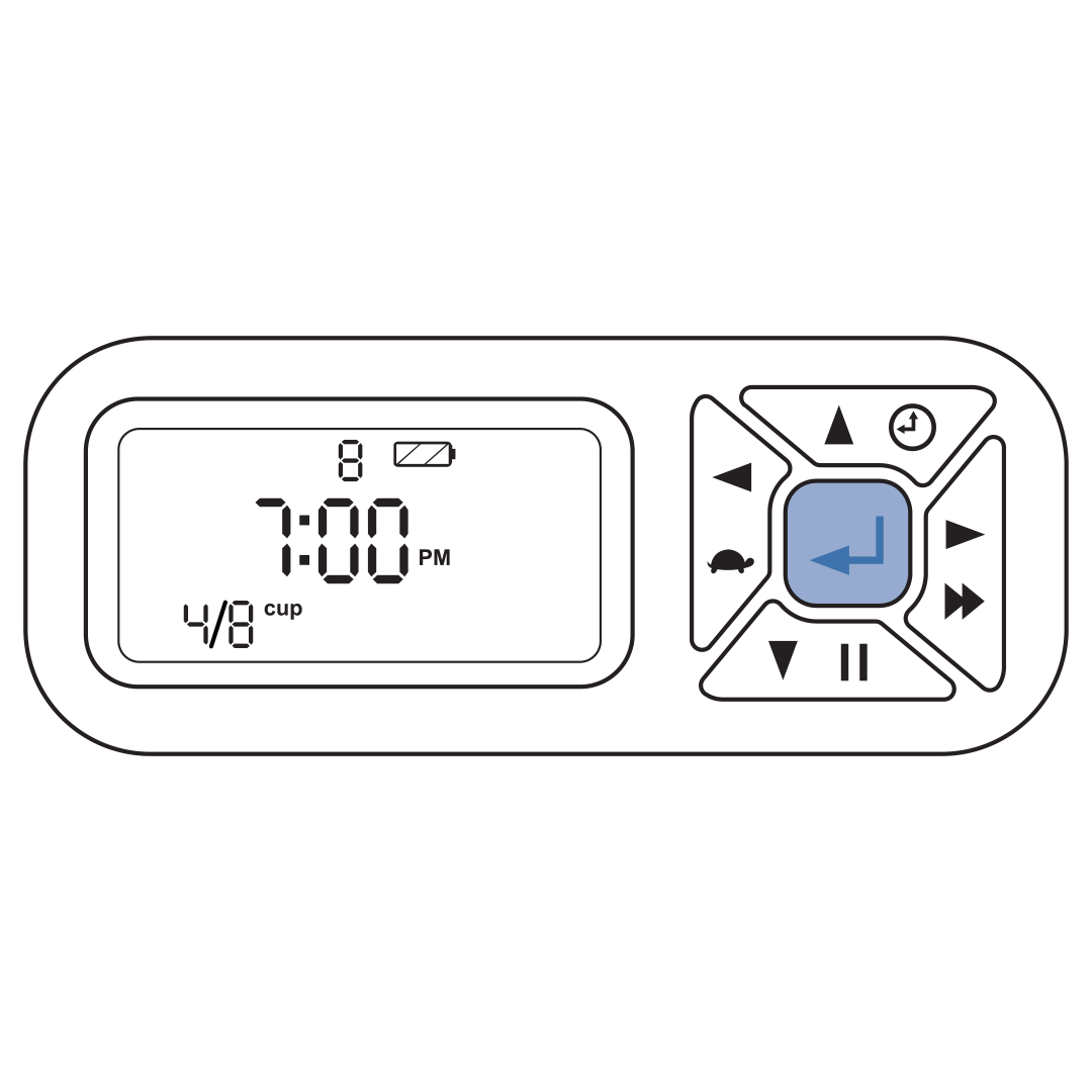 Press And Hold Center Button To Complete