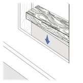 Place wood in wall gap