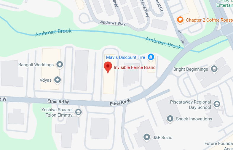 Map Pin Drop of the Invisible Fence of New Jersey Location