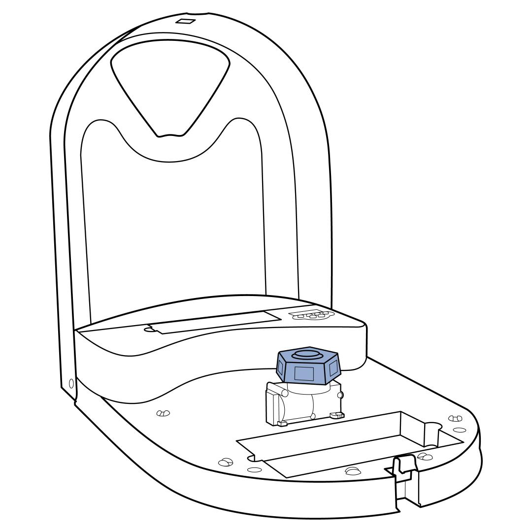 Press feed now button with tray removed