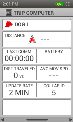 screenshot of the trip computer parameters