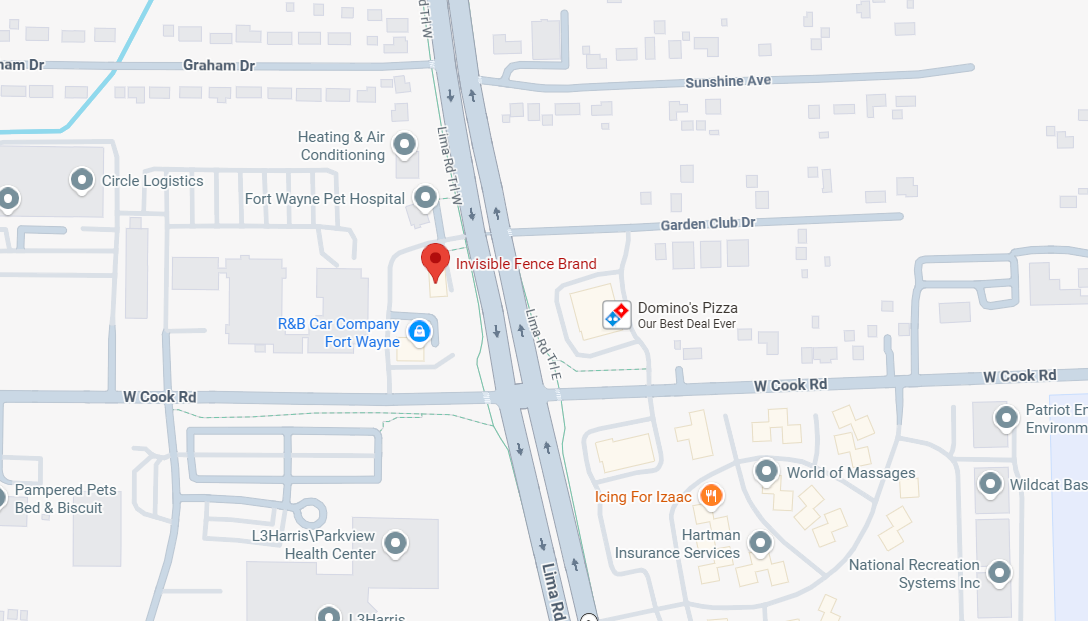 Map Pin Drop of the Invisible Fence Brand of Northwest Ohio Location