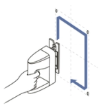 Use jigsaw to cut along template lines on wall