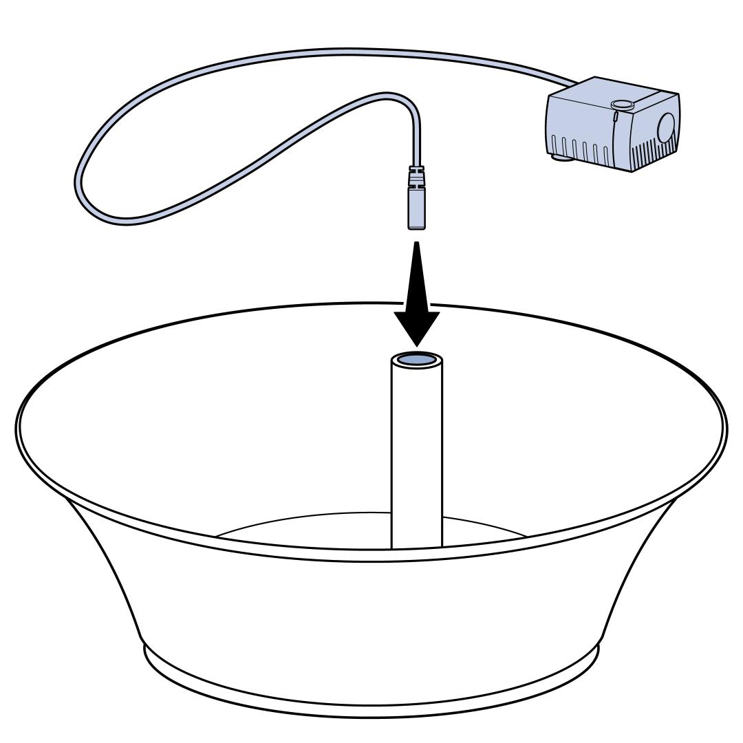 Thread the Pump Cord Through Bowl Stem