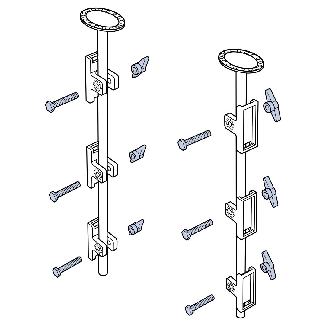 Secure Brackets With Bolt And Wingnut