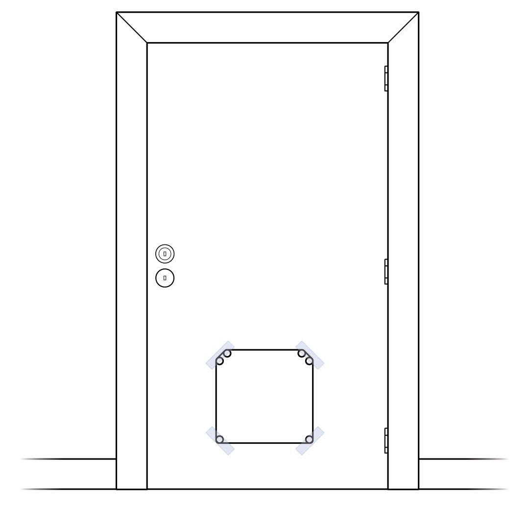 Cut Template And Tape To Door