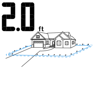 2 feet boundary around the house