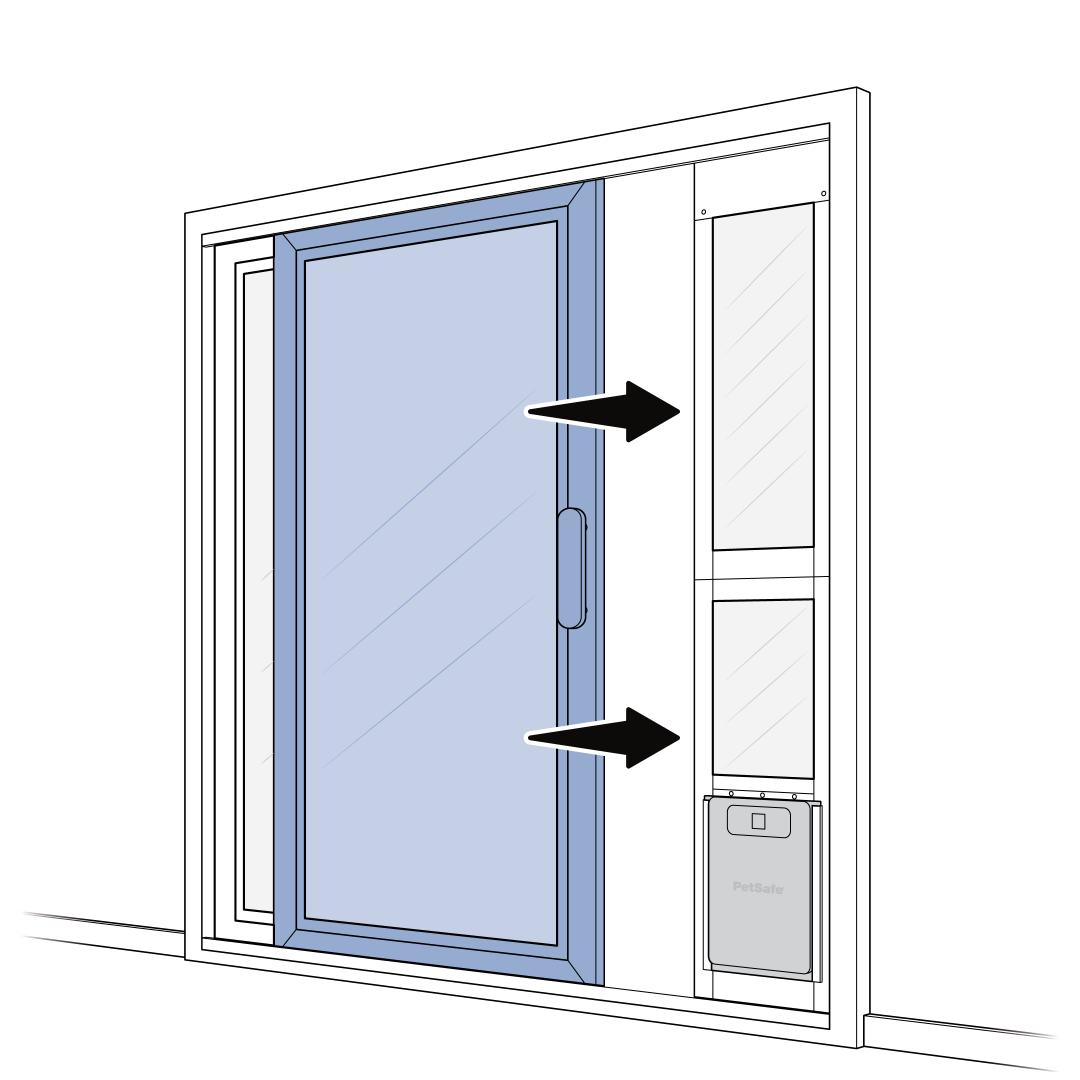 nsure Assembled Pet Door Is Flush Against Edge