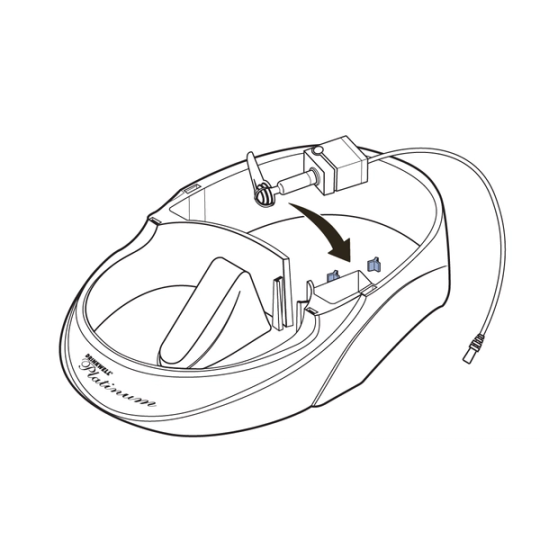 Align pump with guides in bowl 