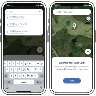 Enter Address and Base Unit Placed