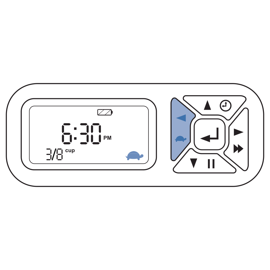 Press Left Button To Add Slow Feed
