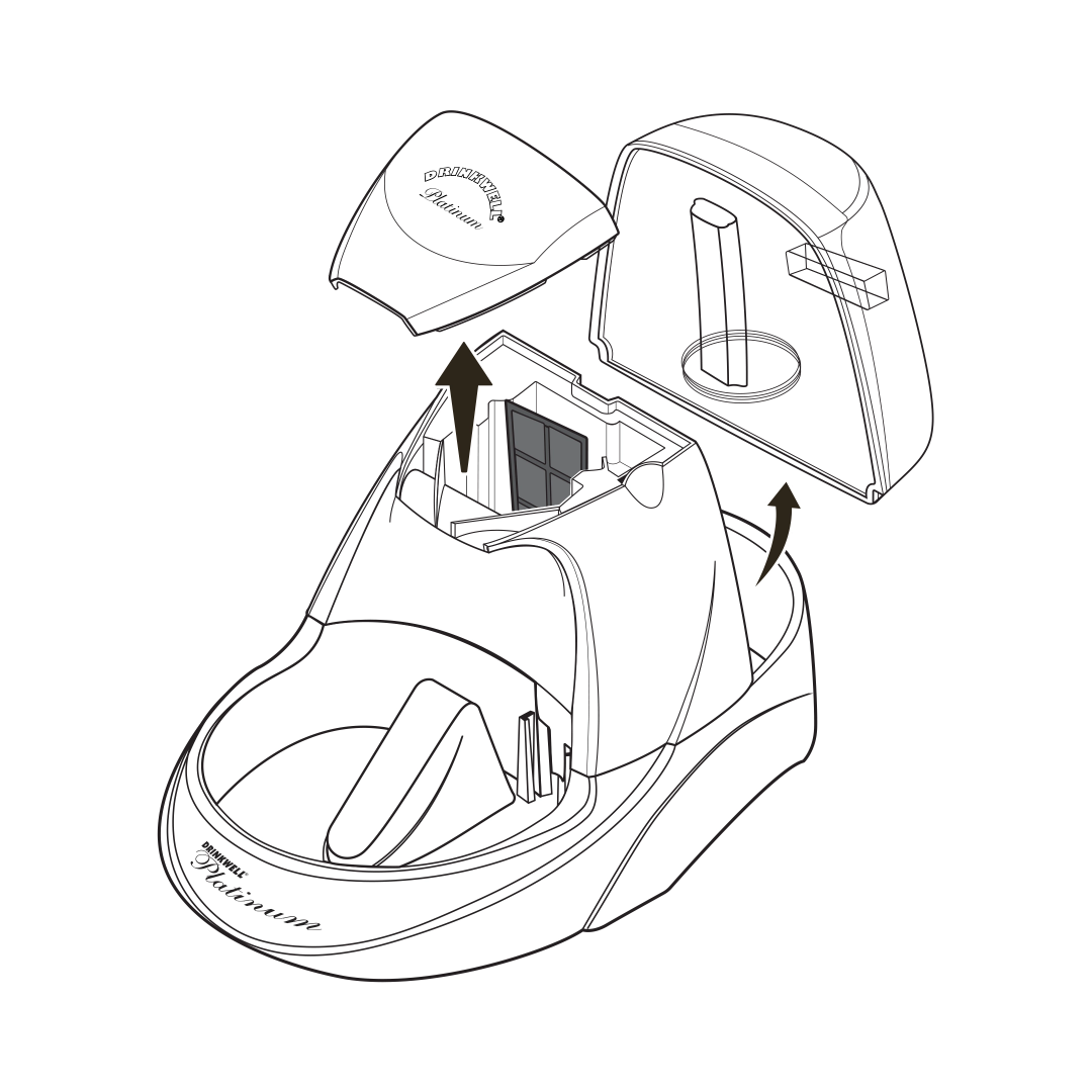 Disassemble lid and reservoir