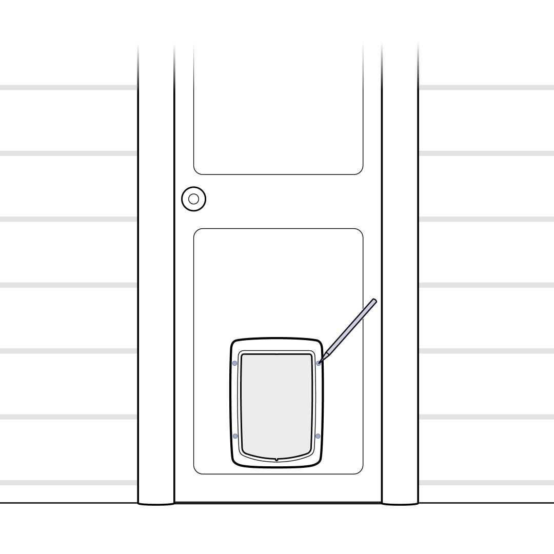 Place exterior door and mark holes