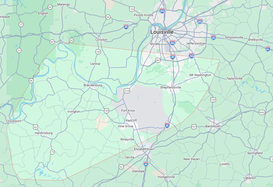 Map Pin Drop of the Invisible Fence of Louisville Location