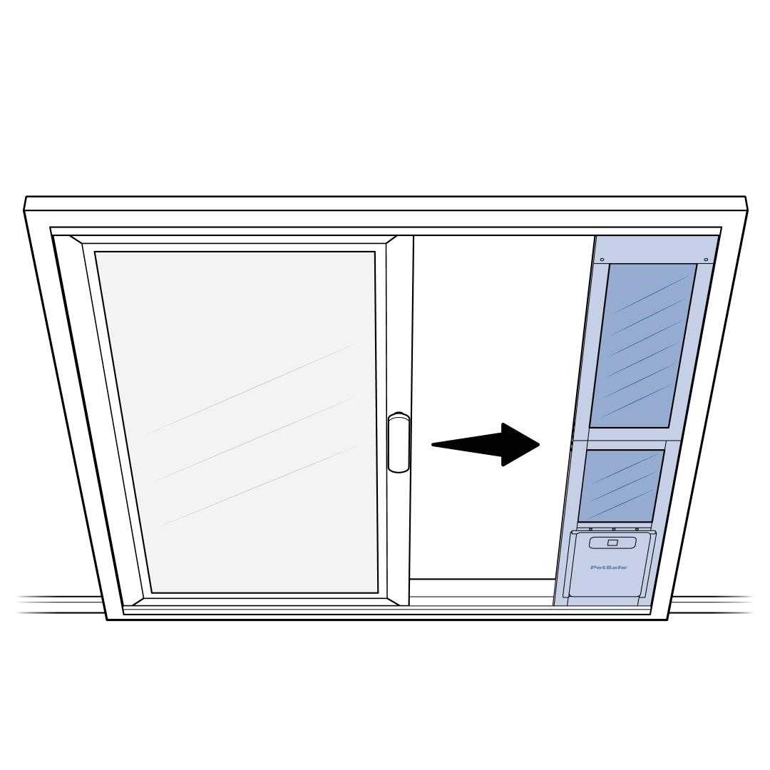 Slide Assembled Pet Door Into Door Jamb