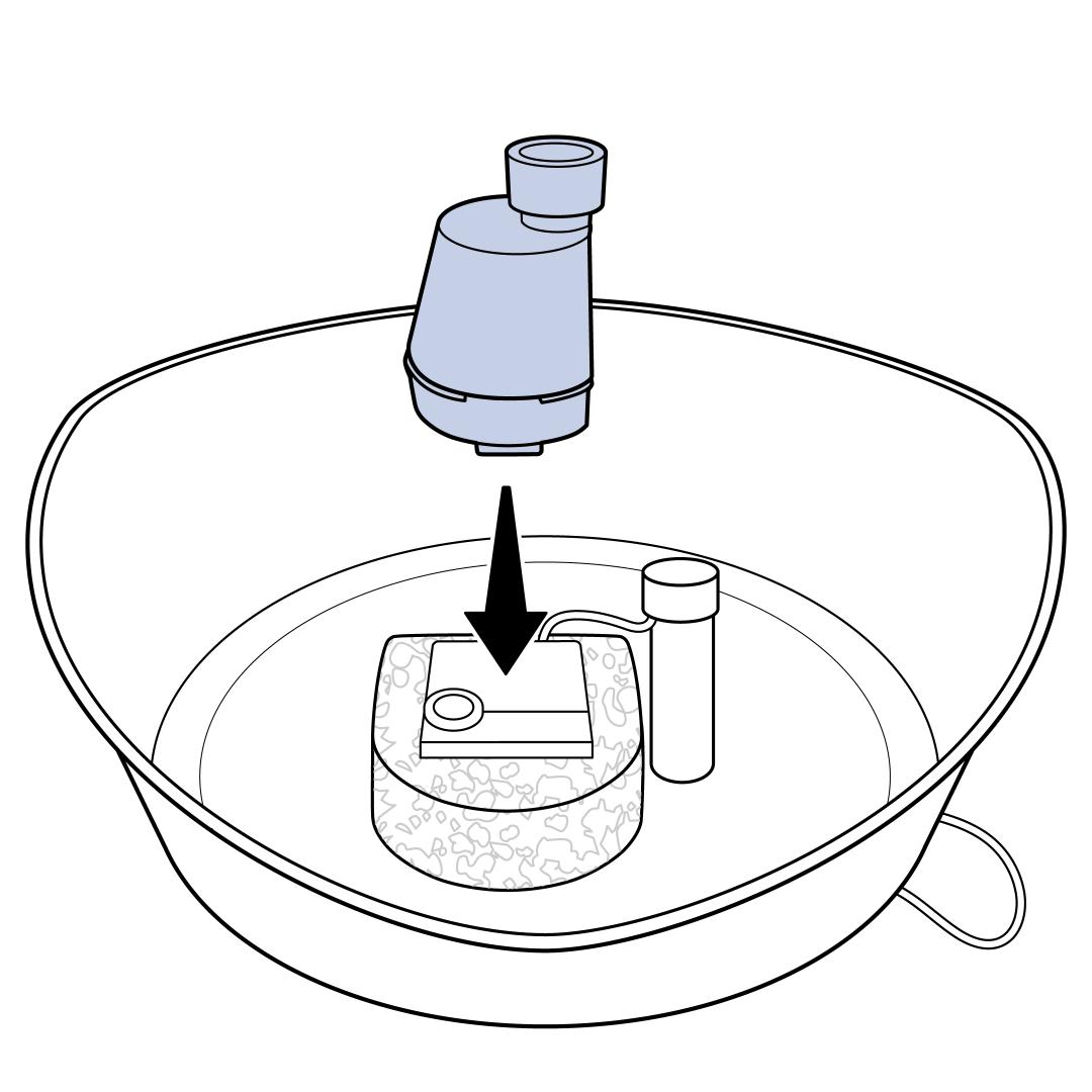 Insert Filter Housing into Top of Pump