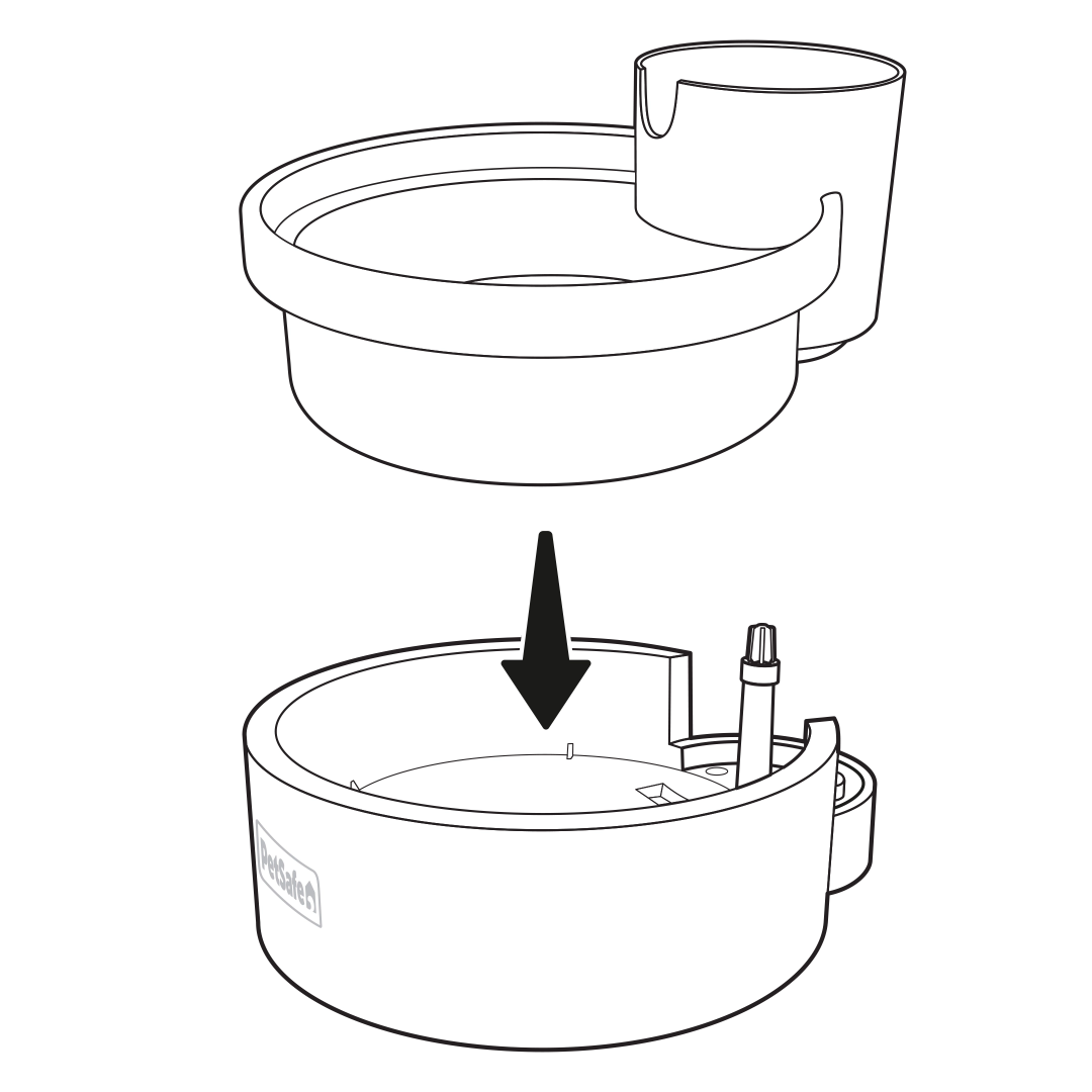 Place Bowl on Fountain Base