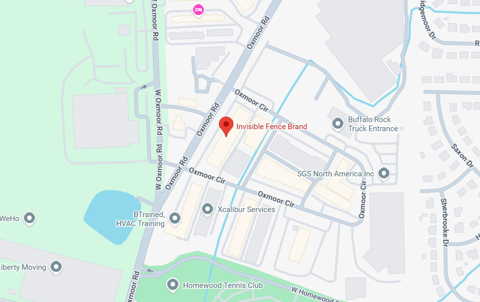 Map Pin Drop of the Invisible Fence of Central Alabama Location