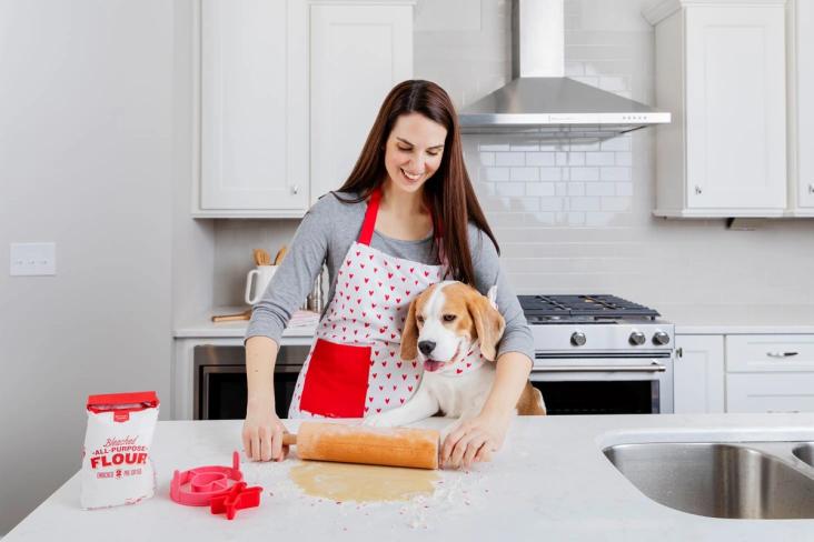 baking with dog